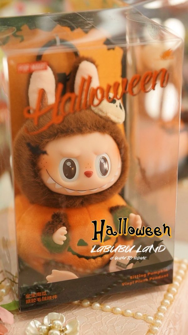 1_e8324be8-34ce-406d-90a8-7db84efaec8f.jpg (Cat10010)Pumpkin Labubu Happy Halloween Party Series- Sitting Pumpkin Vinyl Plush Pendant