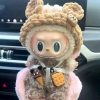 Labubu Car Seat fixed ornaments can be fixed on car with labubu or liilas cat 17cm toys accessories