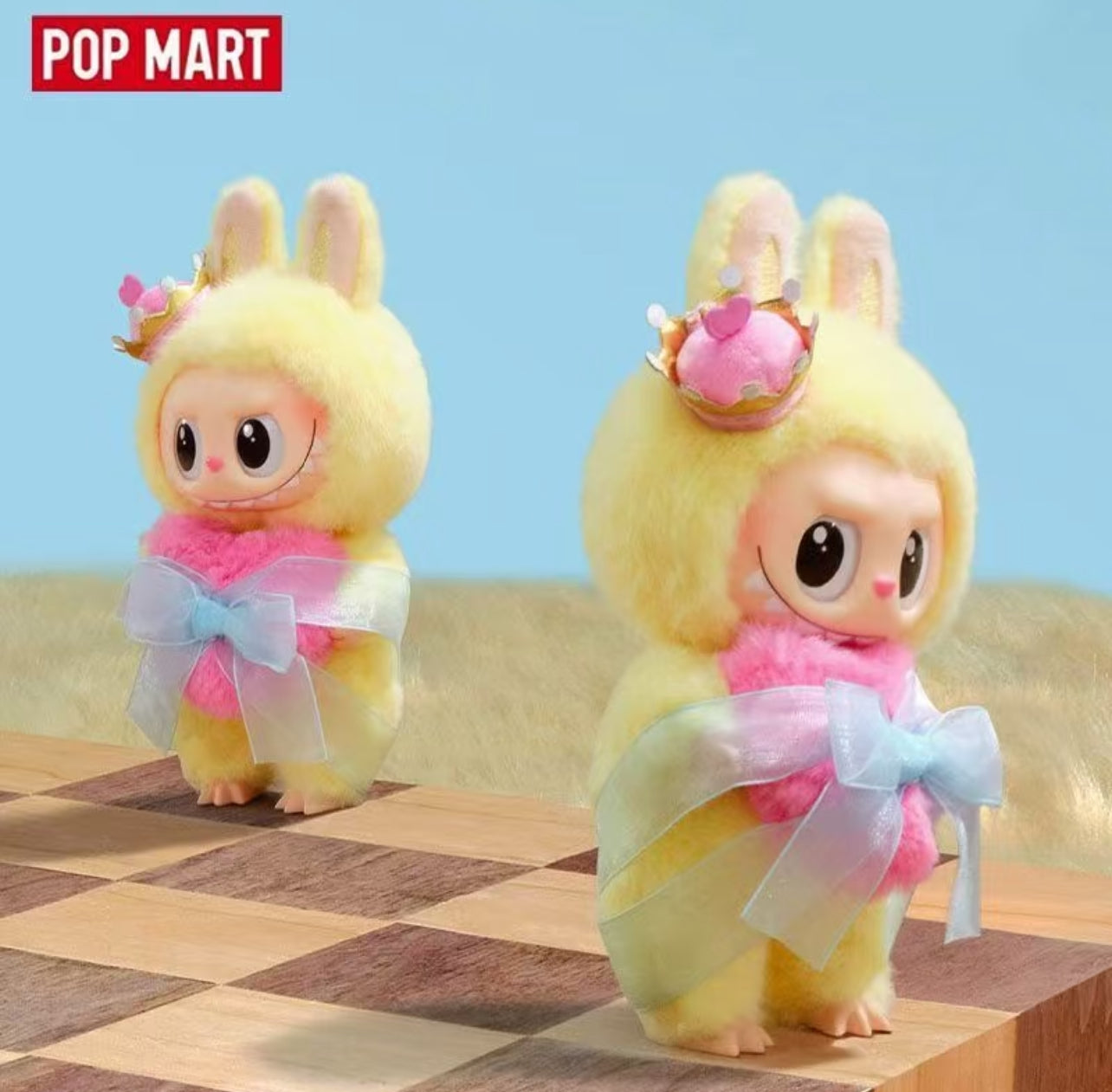Labubu Queen Let's checkmate plush doll small one 18cm doll Close to yellow