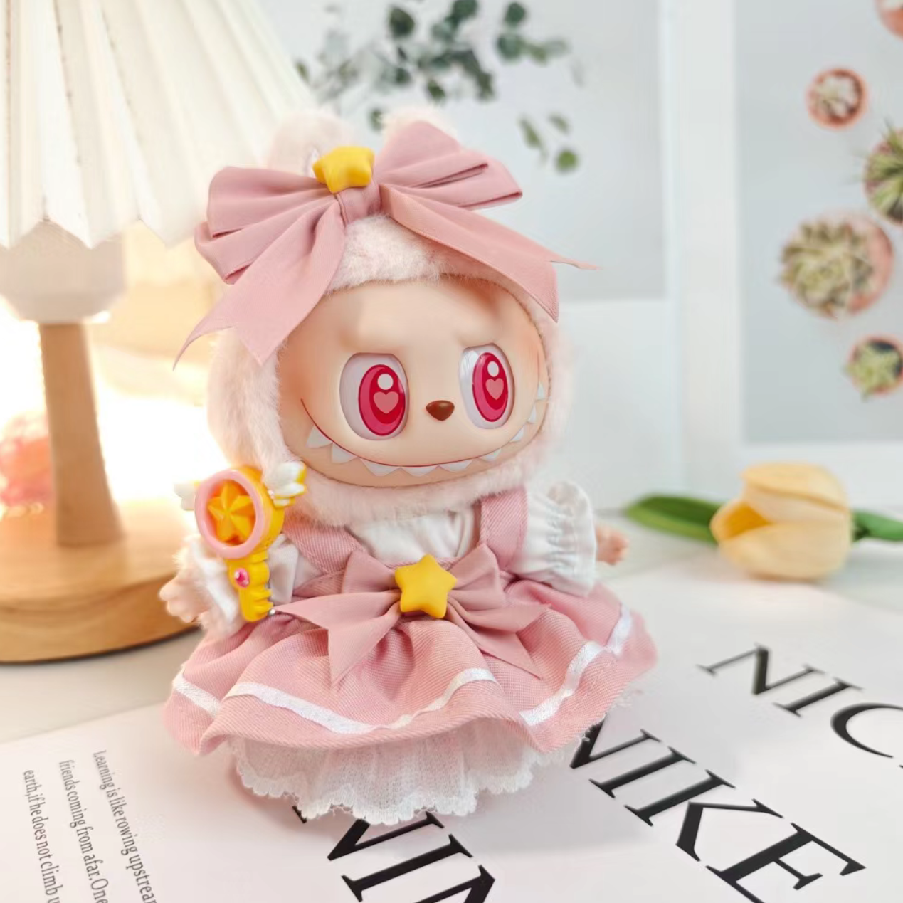 Sakura costume pink  white dress for 17cm Dolls Clothes 